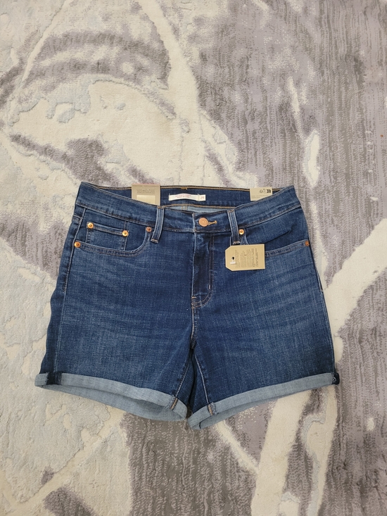 Levi's Pants - Brand New Levi's Blue Rolled-Hem Mid-Length Denim Shorts Size 29